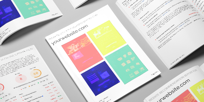 Site recommendation report covering SEO improvements, site speed and more.
