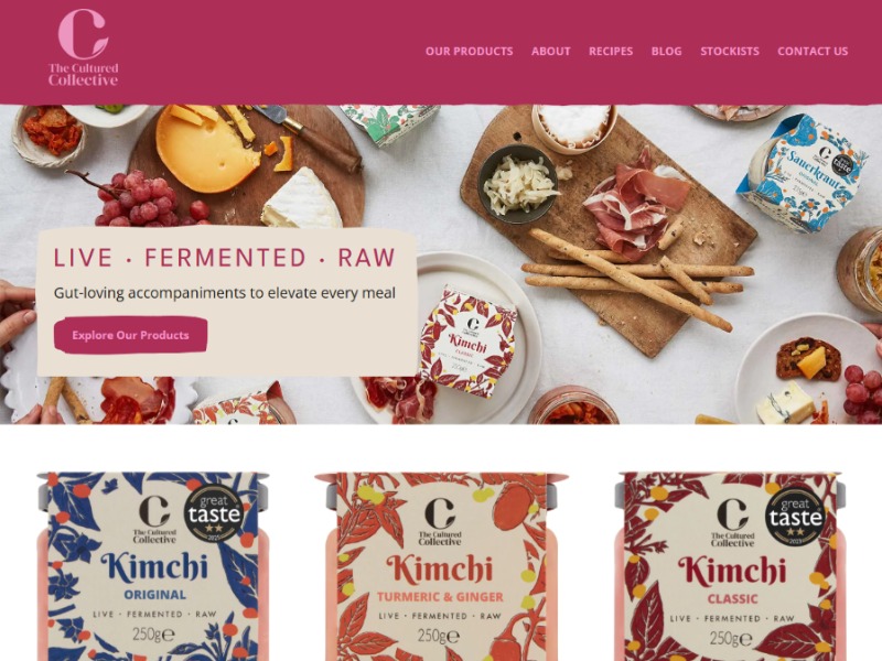 Screenshot of The Cultured Collective Homepage on a desktop